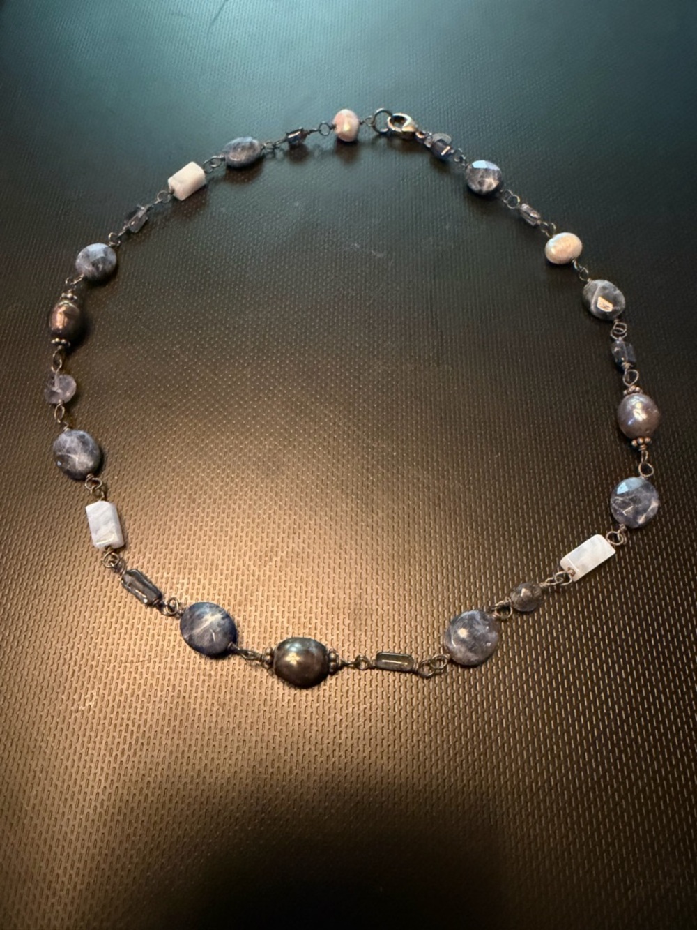 Handcrafted Blue Bead Necklace - Unbranded